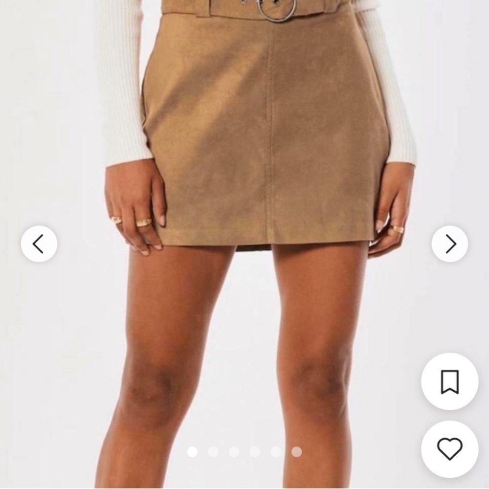 😍Hollister XL suede belted mini skirt😍
